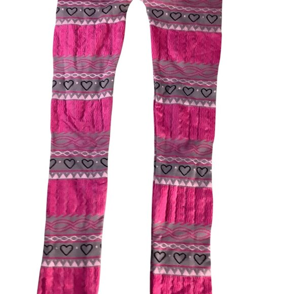 One Step Up Girls Pink & Gray Heart Pattern Leggings One Size (7-16) Nylon Blend - Picture 7 of 11